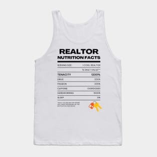 Realtor Nutrition facts Tank Top